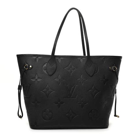 louis vuitton neverfull mm black epi leather|louis vuitton black leather tote.